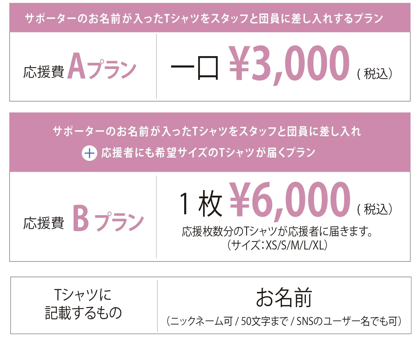 LISETTE（リゼット）全幕 応援サポートTシャツ プラン